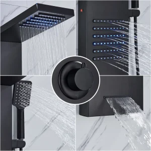 Black LED Shower Panel